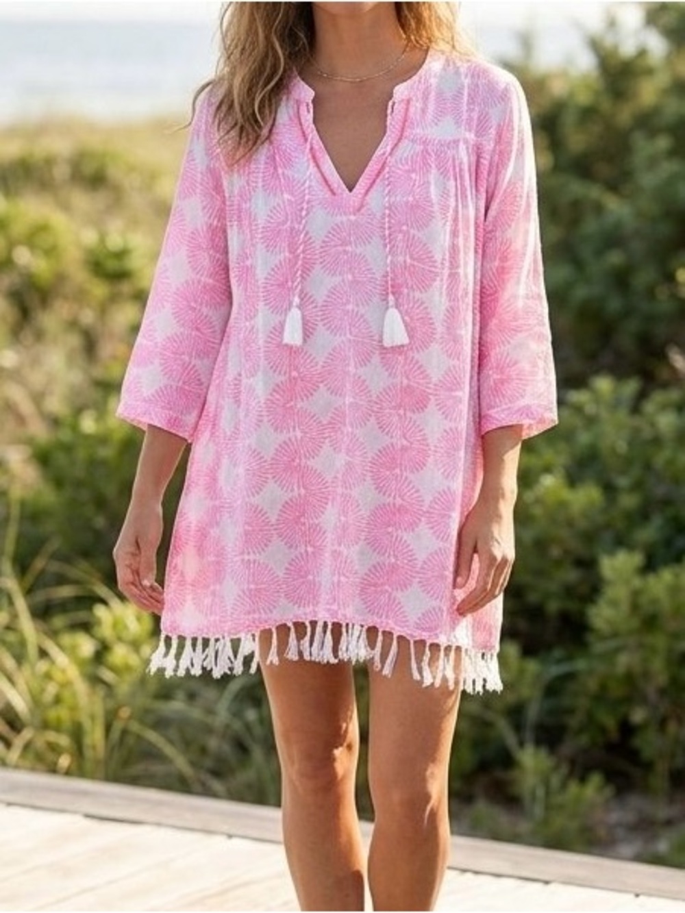 Roberta Roller Rabbit Pink and White Cover Up